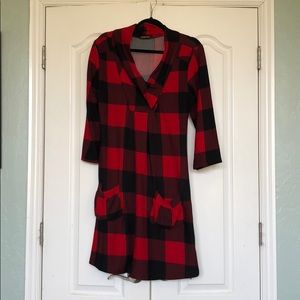 Buffalo check red and black dress w/ pockets